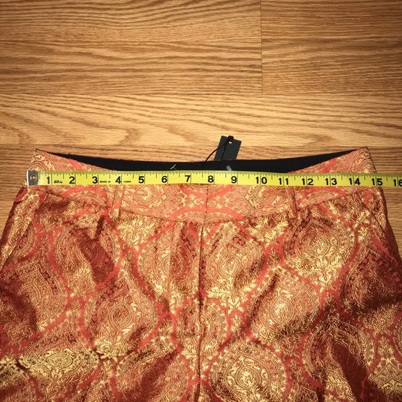 Elizabeth and James $325 Orange Brocade Pants 2 - Picture 5 of 8